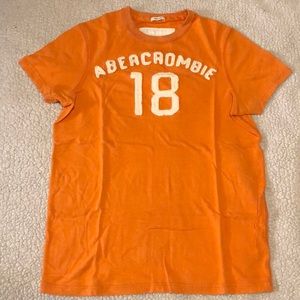 Abercrombie and Fitch embroidered tee. Size small. Orange